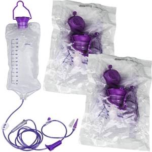 lot 72015 image: Enteral Delivery Gravity Bag Set, 1200ML Gravity Feeding Bag, Disposable Enteral Nutrition Bag, Large Bore - Health Care Aids - Retail $14