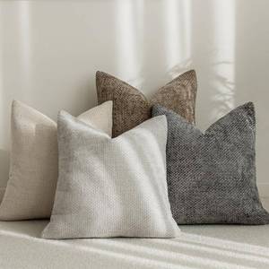 lot 72019 image: Neutral Decorative Throw Pillow Covers 18x18 Inch for Living Room Couch Bed Sofa Farmhouse Boho Home Decor Set of 4 Soft Corduroy Accent Luxury Cushion Cases (18x18, Neutral) - Retail $20