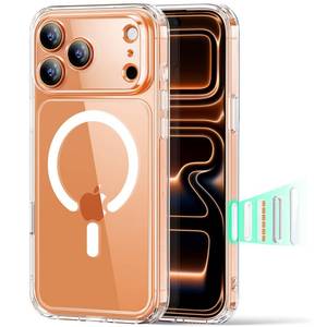 lot 72024 image: ESR for iPhone 17 Pro Case, Camera Control, Compatible with MagSafe, Shockproof Military-Grade Protection, Magnetic Phone Case for iPhone 17 Pro, Classic Hybrid Case, Clear - Retail $13