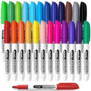 lot 72038 image: 24 Colors Permanent Markers - Assorted Vibrant Colors, Quick Drying, Fade Resistant, Alcohol-Based Fine Point Permanent Markers for Paper, Plastic, Wood, Coloring, Drawing Doodling, Waterproof - Retail $9