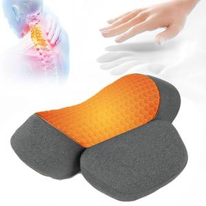 lot 72044 image: Back Massager with Heat Therapy 3 in 1 Smooth Spine Triple Fusion Back Massager with Heat, Adjustable Height Electric Lumbar Support Pillow for Bed Lower Back Pain Relief Deep Tissue (Gray) - Retail $50