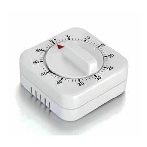 lot 72050 image: Square 60 Minute Mechanical Kitchen Timer - Visual Kitchen Cooking Timer Clock with Loud Alarm - No Batteries Required-Manual Countdown Timer for Classroom, Home, Study and Cooking (White) - Retail $7