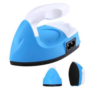 lot 72068 image: Mini Iron for Crafting, Mini Heat Press with Charging Base, Mini Iron for Sewing, Ironing on Patches, Beads, Diamond Paintings (Blue). - Retail $10