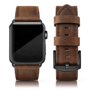 lot 72070 image: Leather Bands Compatible with Apple Watch 46mm 45mm 44mm 42mm(Series 1 2 3) Band Men Women, Vintage Genuine Leather Wristband Replacement Band Compatible for Apple Watch iwatch Series 10 9 8 7 6 5 4 SE - Retail $12