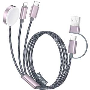 lot 72078 image: Travel Essentials,3 in 2 USB C Cable for Apple Watch Chargerfor iPhone 17 Charger, Multi Charging Cable Cord, Vacation Camping Essentials, Portable Designed for iWatch &for iPhone 16-12-4FT - Retail $10
