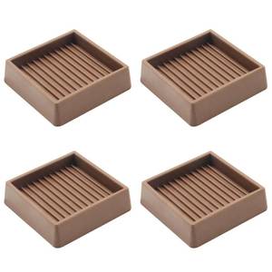 lot 72103 image: 2X2 Rubber Caster Cups, Non Slip Furniture Pads, Anti-Slip Furniture Gripper, Anti Skid Furniture Feet, Anti Slide Floor Protector for Bed Couch Table Chair Stoppers - 4 Pack, Brown - Retail $9