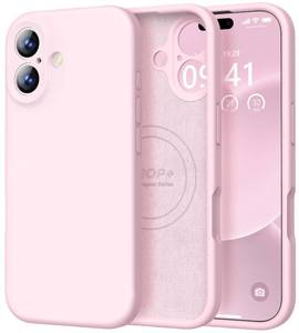lot 72163 image: Magnetic for iPhone 17 Case, Compatible with Magsafe (Premium Liquid Silicone) (Integrated Camera Control Button) Full Body Protective Anti-Scratch Microfiber Lining 6.3, Chalk Pink - Retail $10