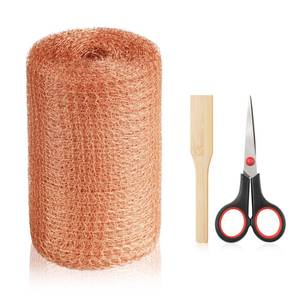 lot 72165 image: Copper Mesh Rodent Control Kit - 5 in x 35 ft Copper Mesh Roll, Rust Proof Rodent Proof Wire Mesh, DIY Mice Defensive Mesh for Pest Bat Bird Snail and Rodent Control - Retail $9