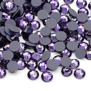 lot 72171 image: Rhinestones Flatback Glass Rhinestone 1440PCS SS16 3.7-3.9MM Round Gems for Nails Art Glitter Crystals Stone DIY Bags Clothes Shoes (Purple) - Retail $8