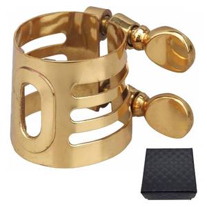 lot 72179 image: Gold Plated Tenor Saxophone Mouthpiece Ligature Double Screws Ligature Brass - Retail $14