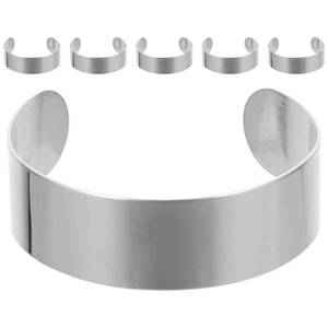 lot 72182 image: Stainless Steel Open Cuff Bracelet Blanks 2.48 Inch Metal Bangle Set for DIY Jewelry Making Stamping and Engraving Supplies - Retail $9