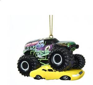 lot 72183 image: Monster Jam Grave Digger Monster Truck Christmas Tree Ornament MJ2171 New - Retail $11