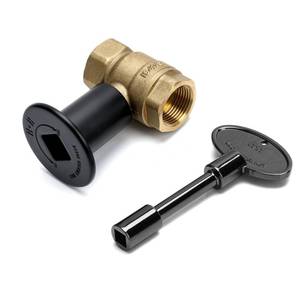 lot 72185 image: 34 Inch Straight Gas Key Valve Kit for Fire Pit Fireplace with Flat Black Flange, and 3 Inches Universal Key - Retail $25