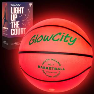 lot 72223 image: Glow in The Dark Basketball - Size 7 Light Up Ball for Teen Boys Gifts, Adults - Red Glow for Outdoor Games - Sports Birthday Gift Ideas for Boys Ages 12 13 14 15 Basketball Gear Accessories - Retail $32