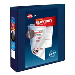lot 72239 image: Avery Heavy-Duty View 3 Ring Binder, 2 One Touch EZD Rings, 1 Navy Blue Binder (79802) - Retail $14