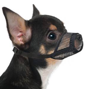 lot 72240 image: Dog Muzzle, Soft Mesh Muzzles for Small Medium Large Dogs Chihuahua Poodle Husky Labrador Retriever, Breathable Dog Mouth Guard for Biting Chewing Grooming, Allow Panting Drinking - Retail $10