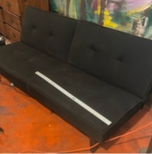Modern Black Futon Sofa Bed 5'9\"x3'4\"