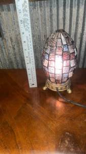 Tiffany Style Stained Glass Egg Lamp