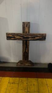 lot 30150 image: Handcrafted Wood Cross Wall Decor 3 tall