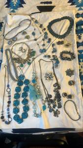 lot 32015 image: Blue Glass and Crystal Jewelry Collection
