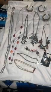 lot 32022 image: Mixed Metal Jewelry Collection with Gemstone Accents