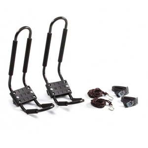 lot 50010 image: Hyper Tough Universal Roof-Mounted Black J-Rack Kayak Exterior Carrier  Straps & Hardware  4ATT03