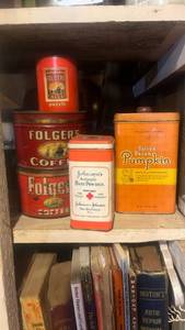 lot 62005 image: Collection of Decorative Tins - Folgers, Johnsons & Williams-Sonoma