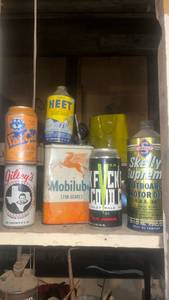 lot 62007 image: Collection of Motor Oil and Automotive Product Cans vintage beer cans fillets is full