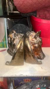 lot 62008 image: Bronze Horse Head Bookends
