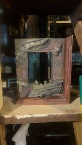 lot 62012 image: Steam Locomotive brass Train picture frame