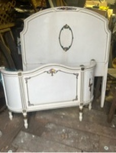 lot 70110 image: vintage full size bed with box springs victorian style