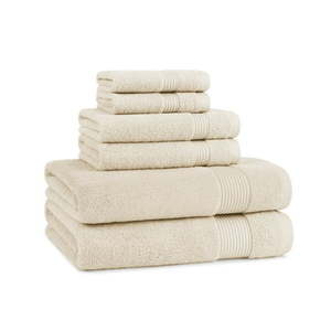 lot 301509 image: Host & Home Cotton 6-Piece Bath Towel Set - Soft & Absorbent - Ivory