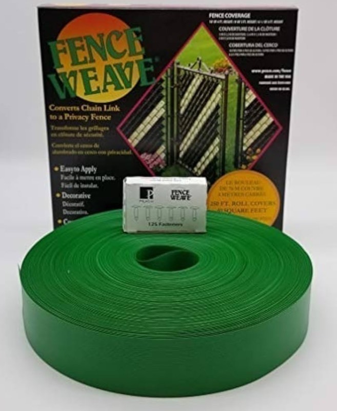 lot 3123 image: PLEXCO FENCE WEAVE - 2 BOXES GREEN EASY TO INSTALL 500ft ROLL TOTAL