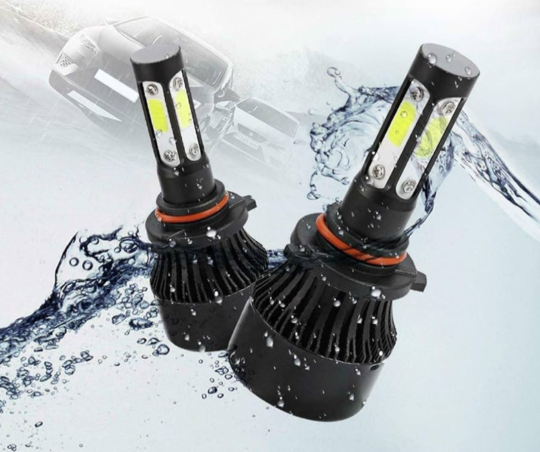 lot 3120 image: 2 Pcs Set 4-Sides LED Headlight Bulb 9005 HB3 High Low Single Beam 6500K