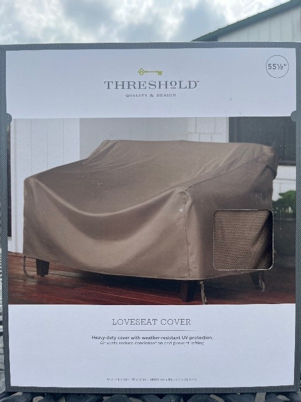 lot 1553 image: Threshold Quality BRWN Loveseat Cover