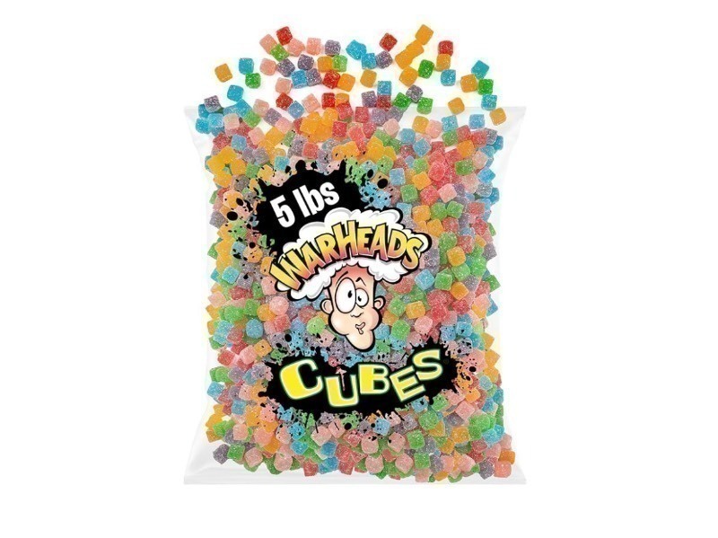 lot 178 image: 5lb BAG WARHEADS SOUR CUBES - TASTES AMAZING NOT TOO SOUR - MULTI FLAVOR BAG