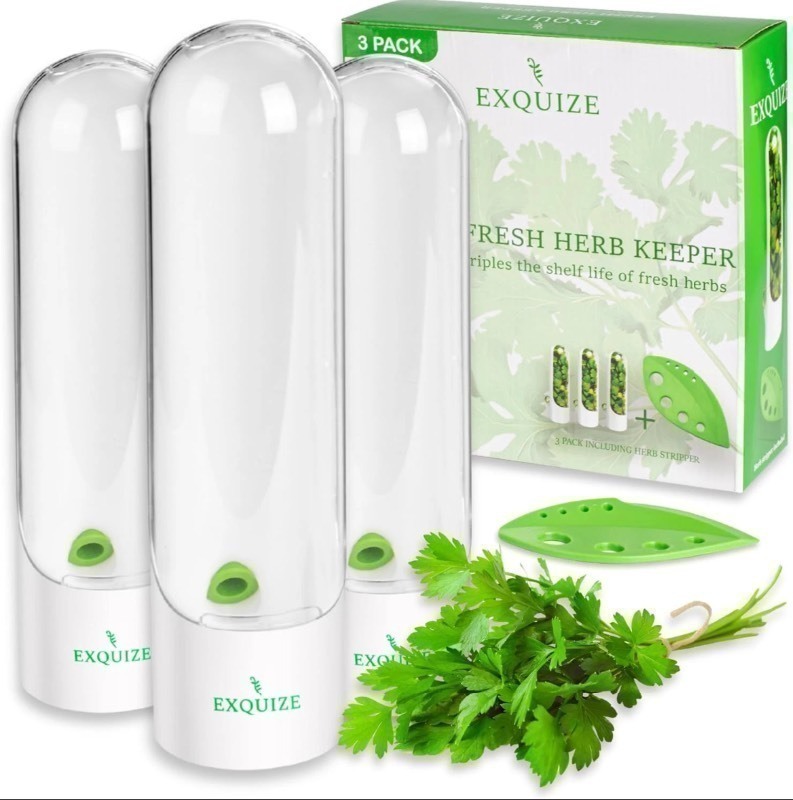 lot 118 image: BUNDLE OF 6 EXQUIZE FRESH HERB KEEPER triples the shelf life of fresh herbs (2 boxes) great resale opportunity