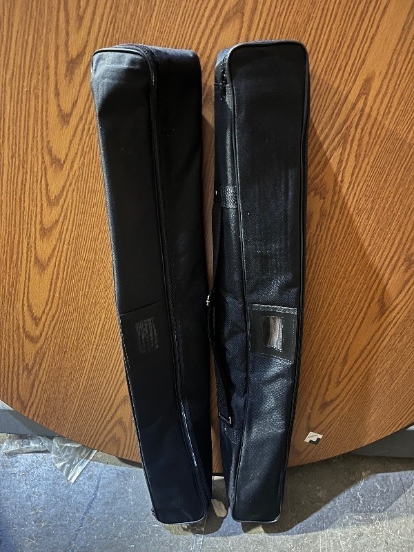lot 20 image: 2 Black Zip-Up Travel Bags 3 x 3 x 3 - Lots of Utility be Creative
