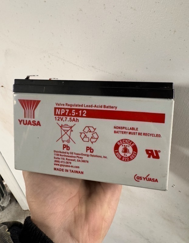 lot 192 image: New Yuasa - NP7.5-12 AGM S65-12V 7.0Ah - Sealed Lead Acid Rechargeable Battery
