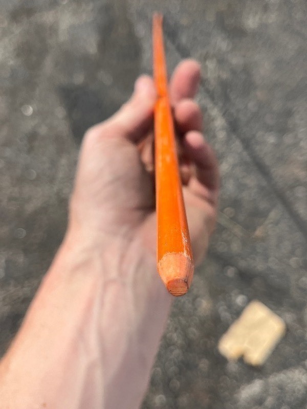 lot 91 image: Bundle of 10 Orange PVC Stakes - Great for Marking off boundaries, attach to trailers, Etc Quality and Weather proof