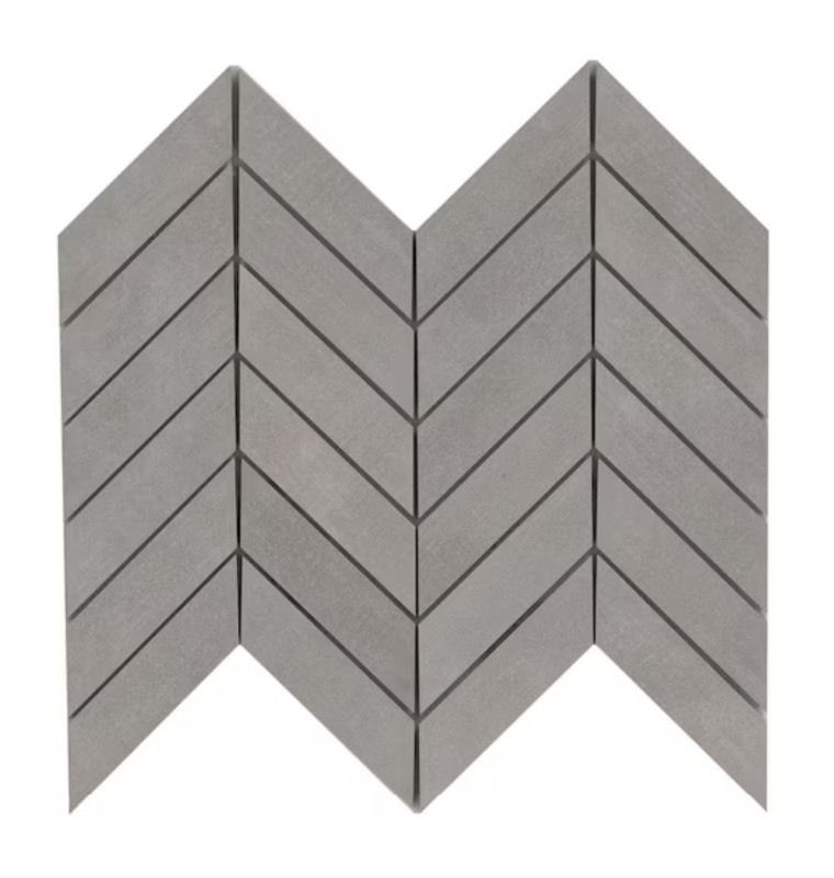 lot 278 image: Box of 10 Cementino 12 in. x 15 in. Matte Porcelain Mesh-Mounted Mosaic Floor and Wall Tiles