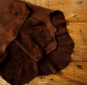 lot 67 image: Bundle of 4 Dark Brown Goat Leather Hides - see images, Roughly 3 x 2 Sizing per Hide - GREAT FOR CREATIVE PROJECTS Refurbishing Etc