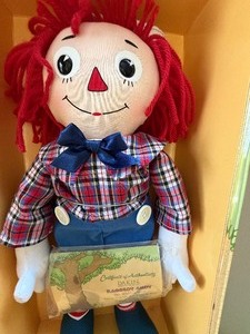 lot 205 image: Raggedy Andy & The Wishing Stick Doll w Box and Certificate of Authenticity