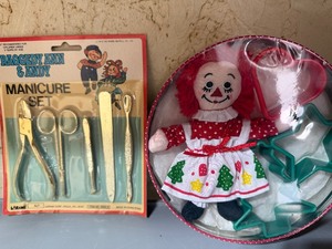 lot 212 image: Raggedy Ann and Andy Manicure and Cookie Sets, Both in Packages