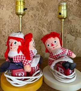 lot 223 image: Raggedy Ann and Andy Lamps, Please See Pictures