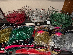 lot 302 image: Christmas Baskets, Tissue, Bag Fillers and MORE