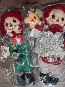 lot 237 image: Raggedy Ann and Andy Holiday Dolls, New