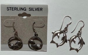 lot 50 image: Sterling Earrings - Dolphins