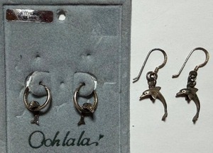 lot 51 image: Sterling Earrings - Dolphins