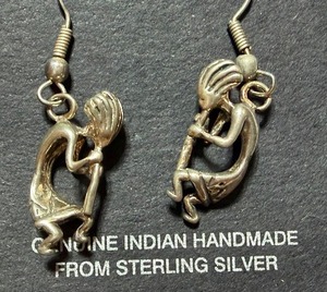 lot 52 image: Sterling Earrings - Kokopelli Musicians